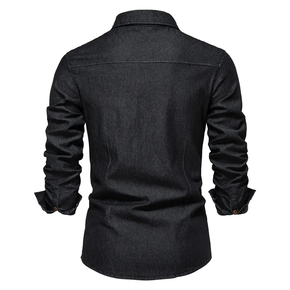 2025 Single Breasted Mens Shirt 100 Cotton Business Casual Fashion Solid Color Men Shirts Spring Slim for 250226