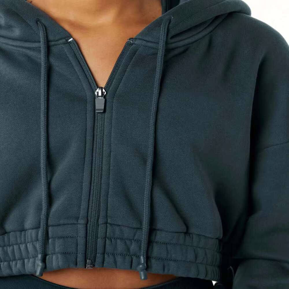 Top Selg Women's Solid Color Hoodies Long Sleeve Casual Sweatshirt For Winter Sport Style Knitted Fabric Acid Wash Techniques