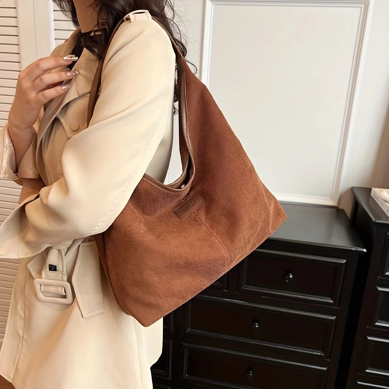 Ship from US Capacity Womens Shoulder BagVersatile Retro Hobo BagPU Leather Bucket ToteChic Underarm Handbag 250227FBB