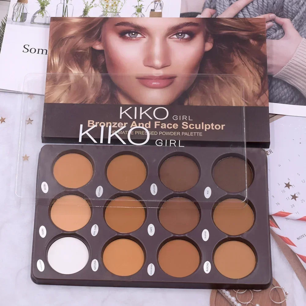 12 Colors Make Up Contour Palette Face BronzerMake Up Highlight Face Sculpting Matte Contour Palette Bronzer Powder 250214