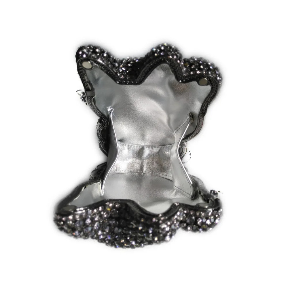 XIYUAN Lucky Cat Shaped Diamonds Evening Bags Female Metal Crystal Clutch Purse Animal Party Handbag Women Mini Clutches 250218