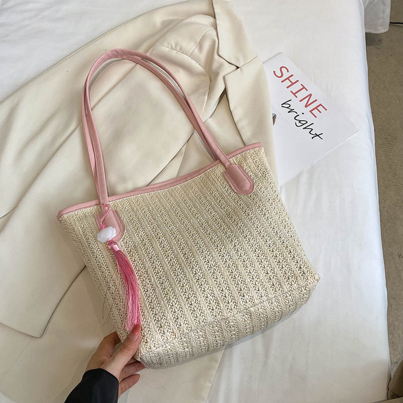 Summer leisure large capacity grass women's 2025 new versatile beach fashionable woven single shoulder tote bag #swissmilitary