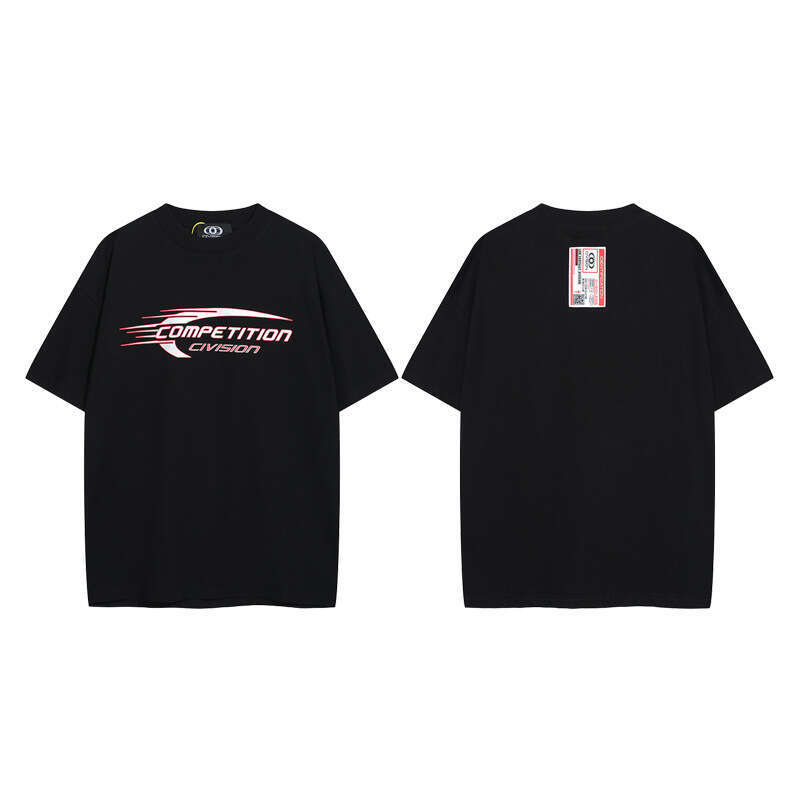 version CIVISION by CSC Embroidered Label Loose Round Neck Damaged High Street Trendy Brand Short Sleeve T-shirt