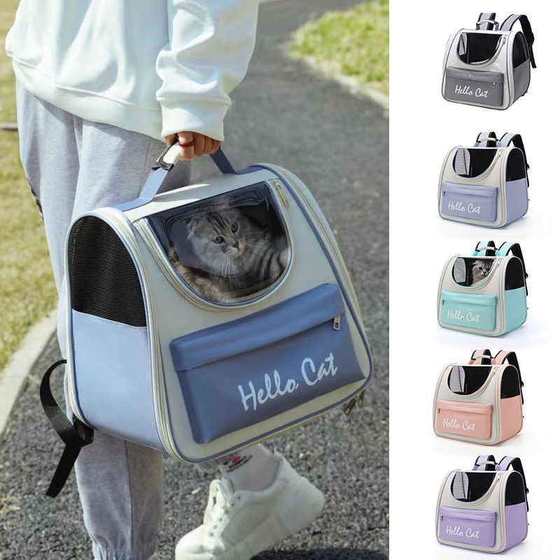 Cat Outdoor Portable Dog Large Capacity Fashionable Letter Backpack Comfortable And Breathable Pet Bag