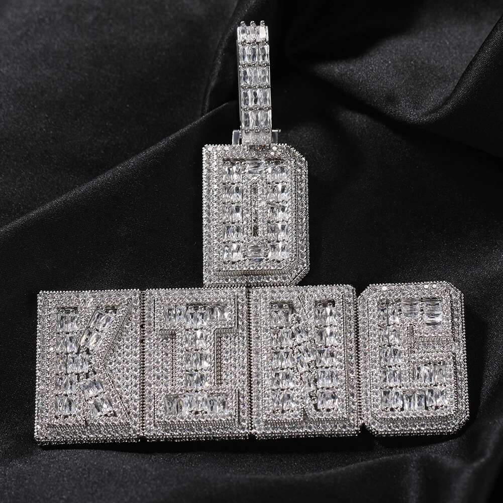 UWIN Customized Name necklaces Men Iced Out Baguettecz Custom Letters Pendant Fashion Jewelry for Gift