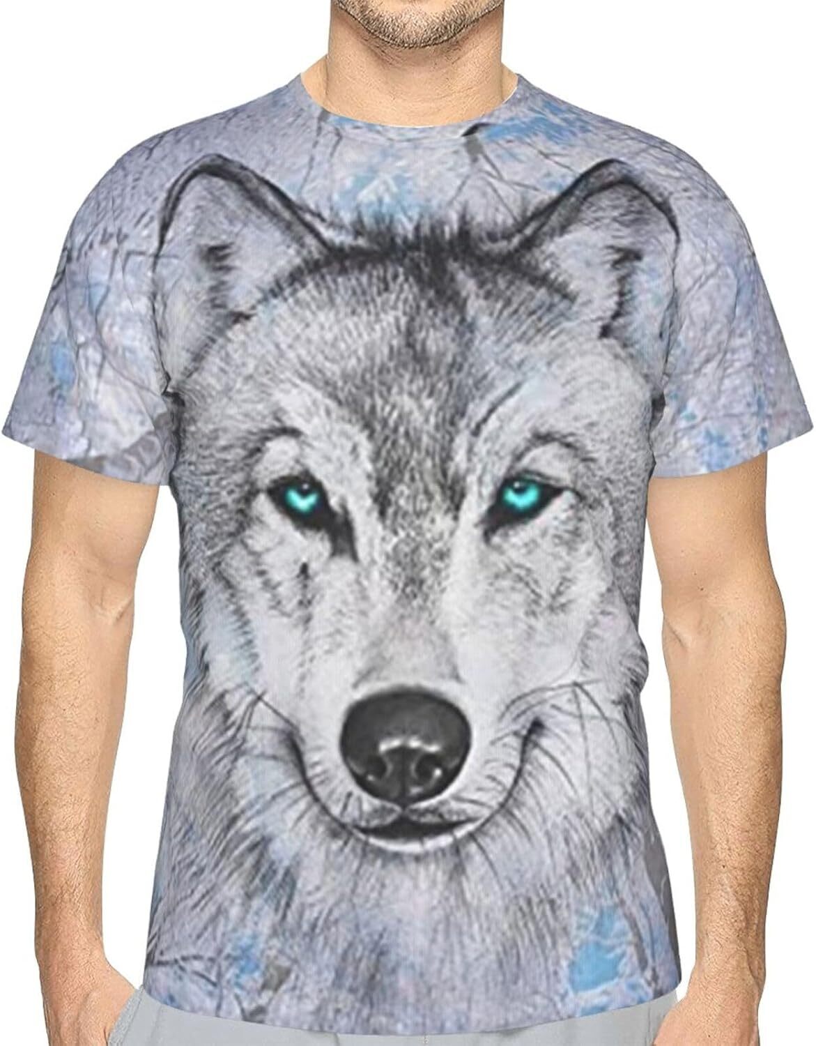 Mens T shirt T-Shirts for Men Boys 3D Printed T-Shirts Short Sleeve Graphic Casual tops summer clothes wolf