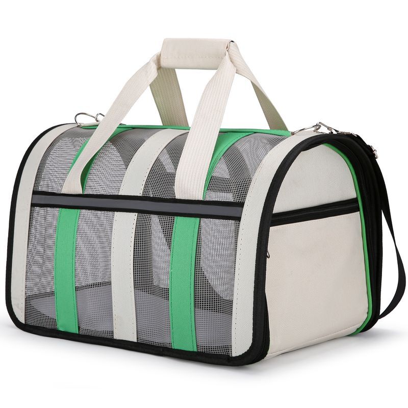 New Portable For Cats And Dogs Going With Hollowed Out Mesh Polyester Folding Outer Pet Bag