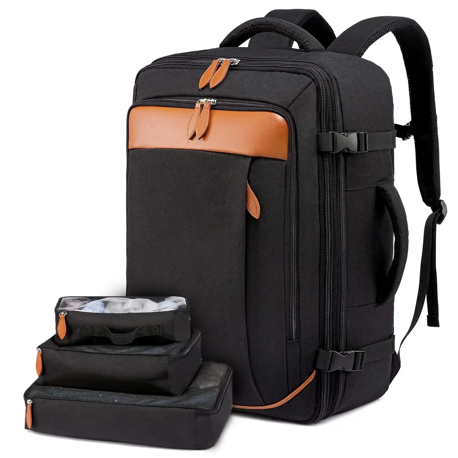 Ship from US 40L Large Capacity Travel Backpack 5piece Set Expandable Luggage Multifunctional Waterproof Bag 250304FBB