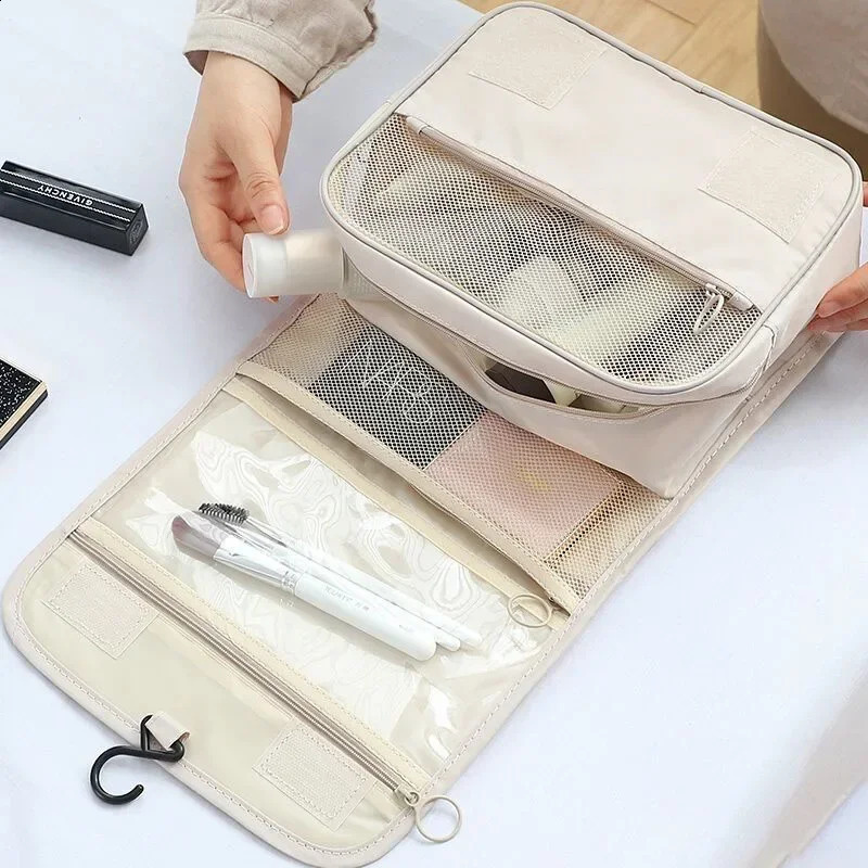 Large Capacity Toiletry Bag with Hanging Hook for Men and Women Waterproof Travel Cosmetic Bag Bathroom Storage Bag 250227