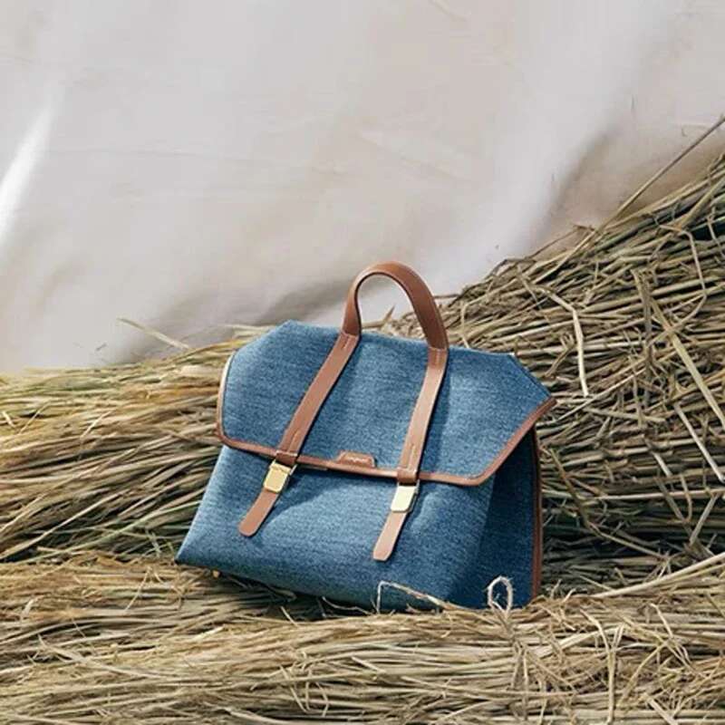 Spring New Song Brand Design Crossbody High Capacity Commuting Briefcase Denim Backpack For Women Tote Bag
