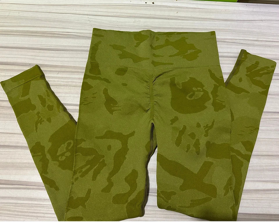 Camo Leopard Seamless Leggings Women Sport Yoga Pants Knitted Workout Fitness Gym Scrunch Leggings Active Running Wear 250226