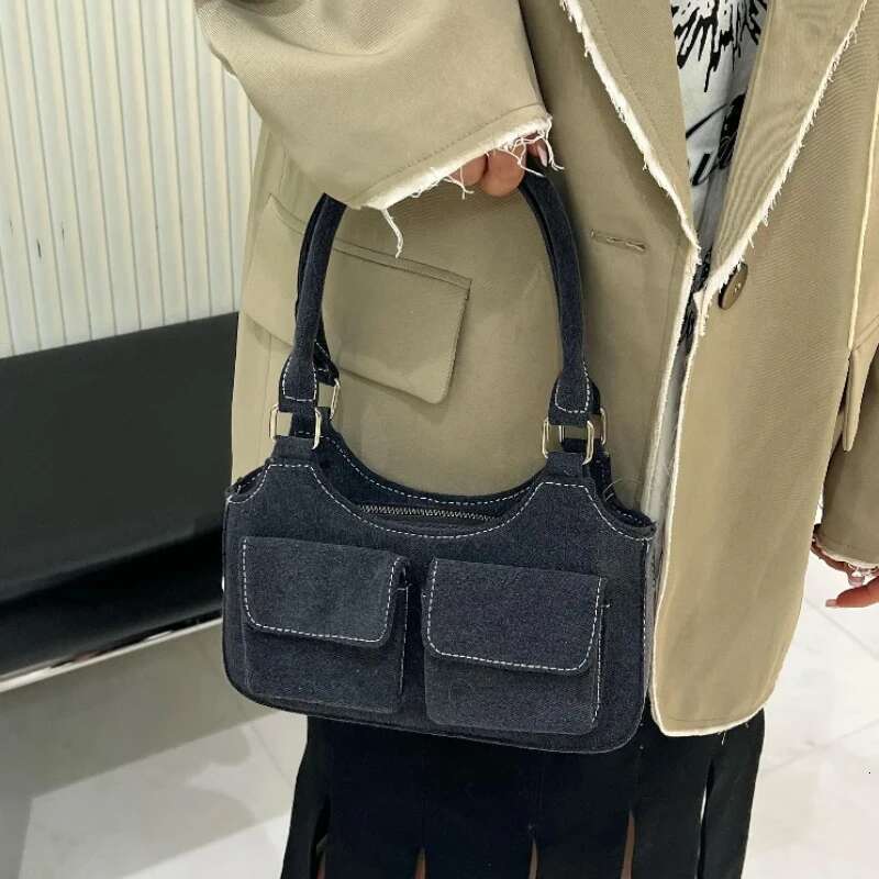 Sweet Cool Girl Style Jeans Denim Top-Handle Women's Cowboy Shoulder Handbag Underarm Bags new style5 Summer Commute Daily Bag