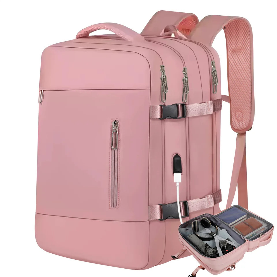 Ship from U.S. Travel Backpack for Women Man Large Capacity Carry On Luggage Travel Bag with USB Charging Port Personal Item Backpack 15.6inch 250228F