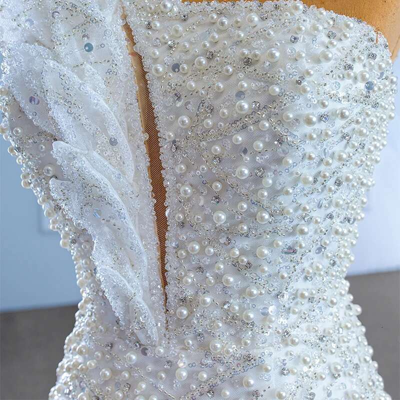 Superfine Dresses For Women Custom Mermaid Strapless Crystal Sequins Wedding RSM 222206 Bridal Dress
