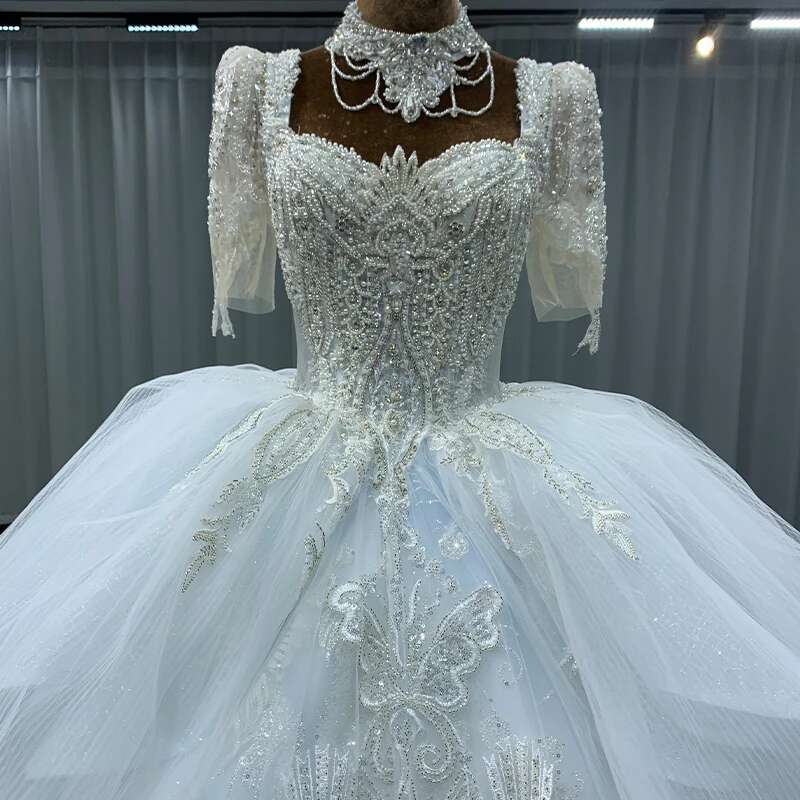 custom elegant organza dance pearls ribbons mn197 wedding dress