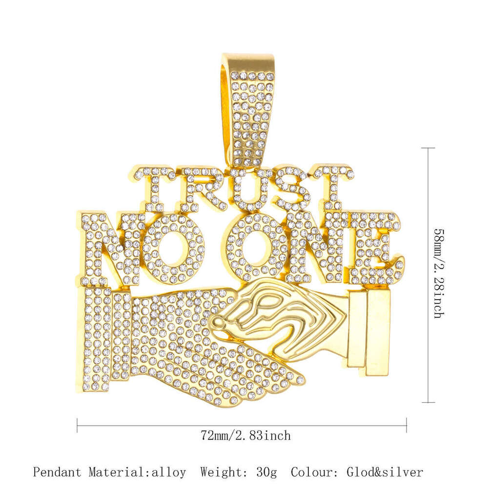 Instagram New Hip Hop TRUST NO ONE Letter Pendant Trendy Men's Necklace