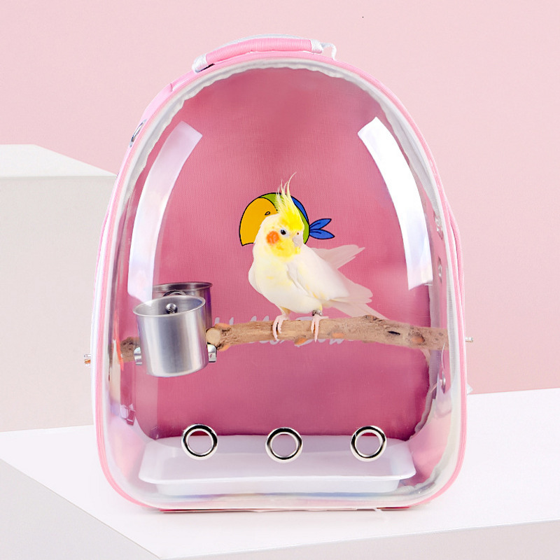 Carriers Parrot Out Pack Warm Breathable Small Pet Backpack Panoramic Transparent Bird Bag