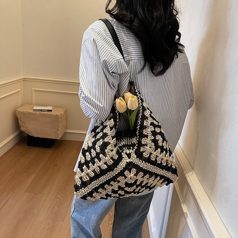 Lazy style woven tote big for women in spring and summer 2025, new large capacity shoulder bag, vacation beach bag #swissmilitary