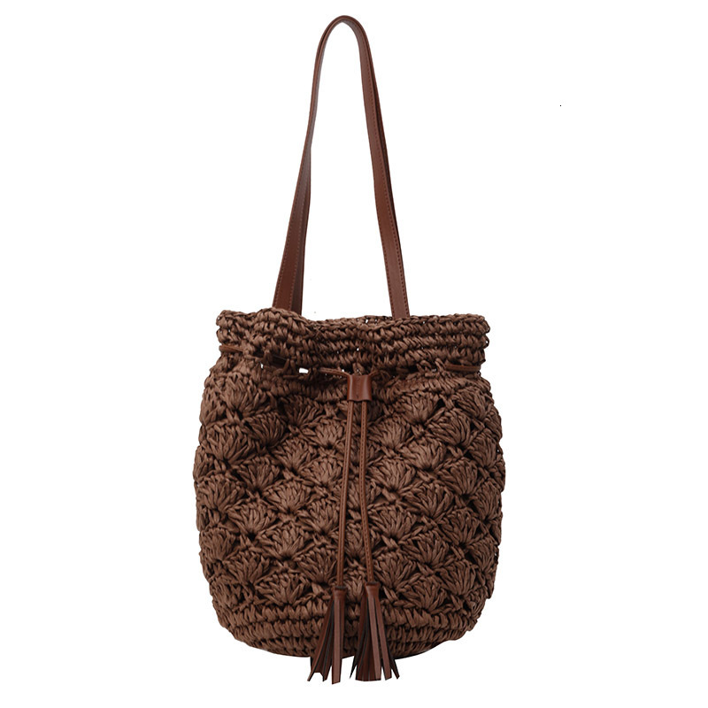 Weaving straw woven for women 2025 new summer versatile diagonal cross vacation beach premium bucket bag #swissmilitary
