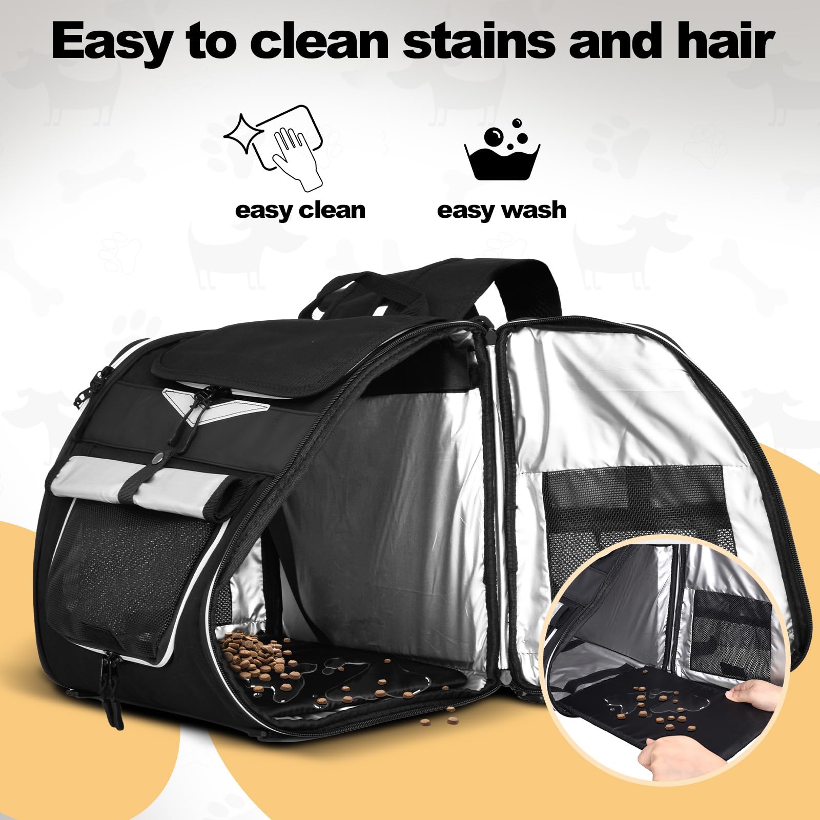 Foldable pet bicycle basket / pet backpack, waterproof, an ideal choice for dogs and cats outdoor supplies.