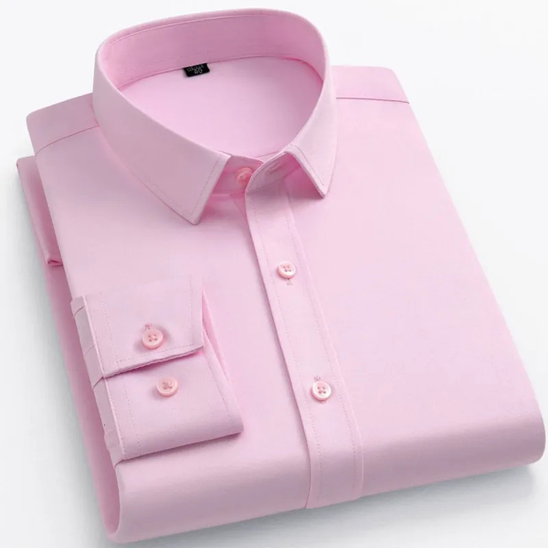 BAMBOOPLE Noniron Office Shirts for Men Latest Antiwrinkle Soft Business Without Pocket Smart Causal Purple Slim Fit AEchoice 250226