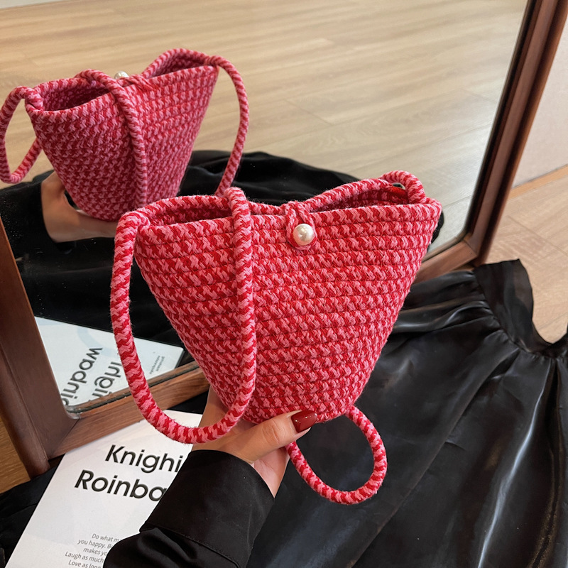 2025 New Summer Handmade Woven Straw Fresh Handbag, Beach Style Colorful Vacation Crossbody Bag, Small #swissmilitary