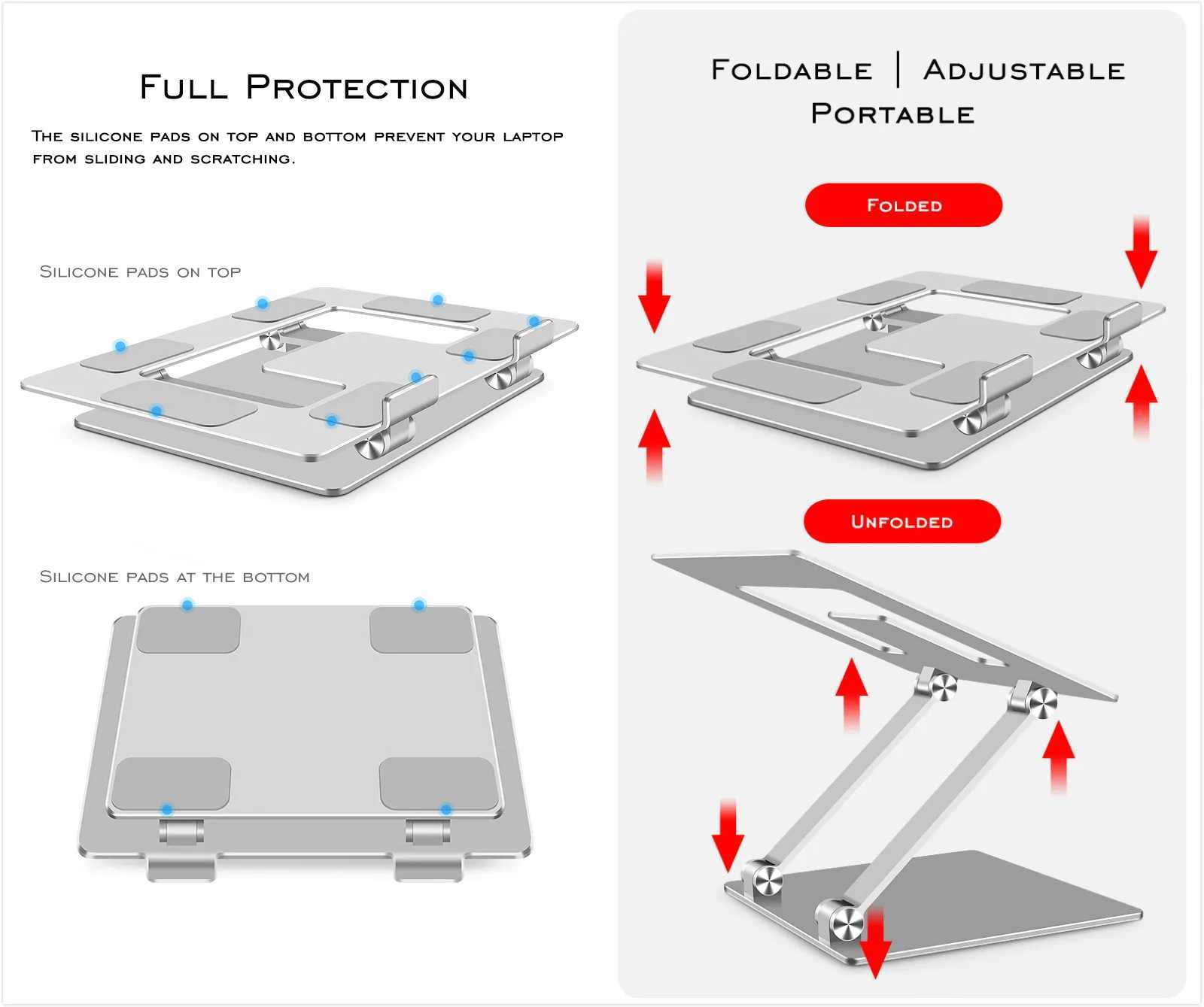 Height Adjustable Laptop Stand Compatible with MacBook Pro/Air 7-17.3 Inch Laptop Aluminum Laptop Stand Foldable dj Laptop StandXJ220228
