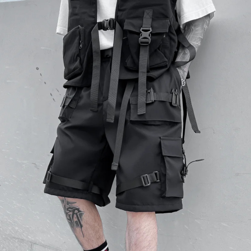 Cargo Mens Shorts High Street Casual Trend Fashion Multi-pocket Shorts Overalls Short Pants Male Streetwear 250225