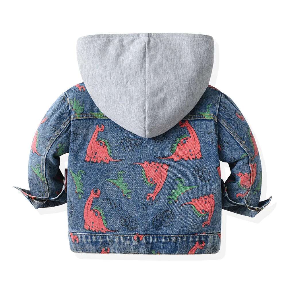 Ddmyshoesvip 70-160Cm Boys Hoodie Denim Jacket Loose Kids Jeans Boys Coat Clothes For Autumn Winter