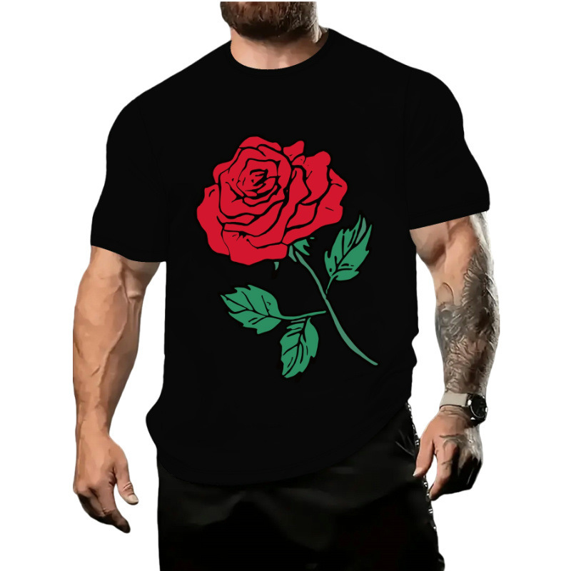 Designer Fashion 3D Digital Printing Overseas Leisure Breathable Loose Men's Round Neck T-shirt Fashion Trend Versatile Free Shipping