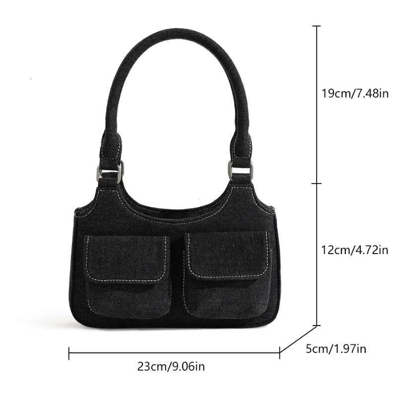 Sweet Cool Girl Style Jeans Denim Top-Handle Women's Cowboy Shoulder Handbag Underarm Bags new style5 Summer Commute Daily Bag