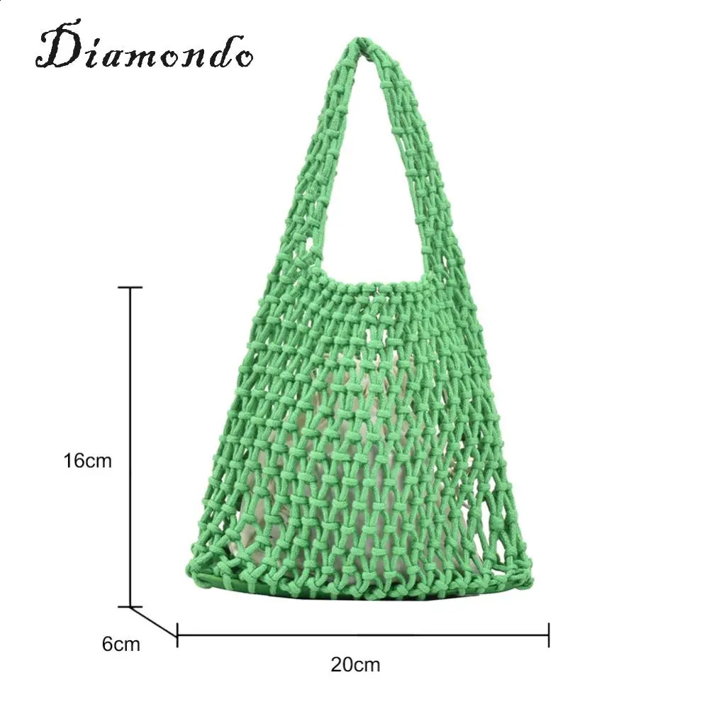 Ship from US Women Braid Handbag Cotton Linen Top Handle Bag Woven Basket Net Shopper 250303FBB
