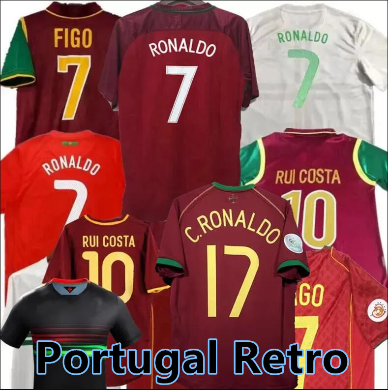 Retro classic 1998 1999 RONALDO soccer jerseys 2000 2002 2004 2006 2012 16 18 Portugal PAULETA RUI COSTA FIGO J.MOUTINHO NANI PEPE QUARESMA Portugieser football shirt