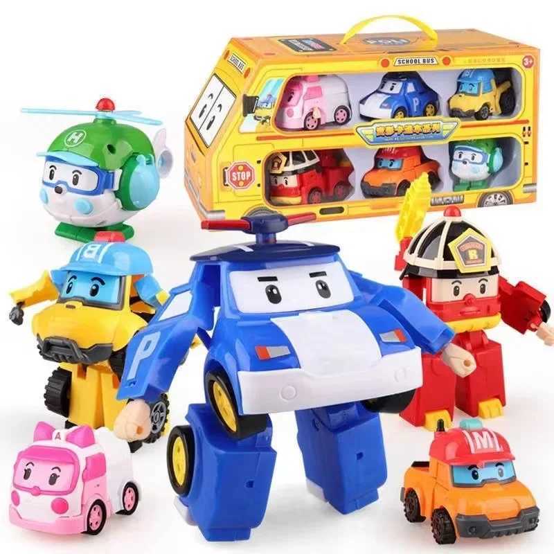 New Cartoon Robocar Poli Action Figures Transformation Anime Hand Deformation Car Model Airplane Gift Toys Robots For Children W250228