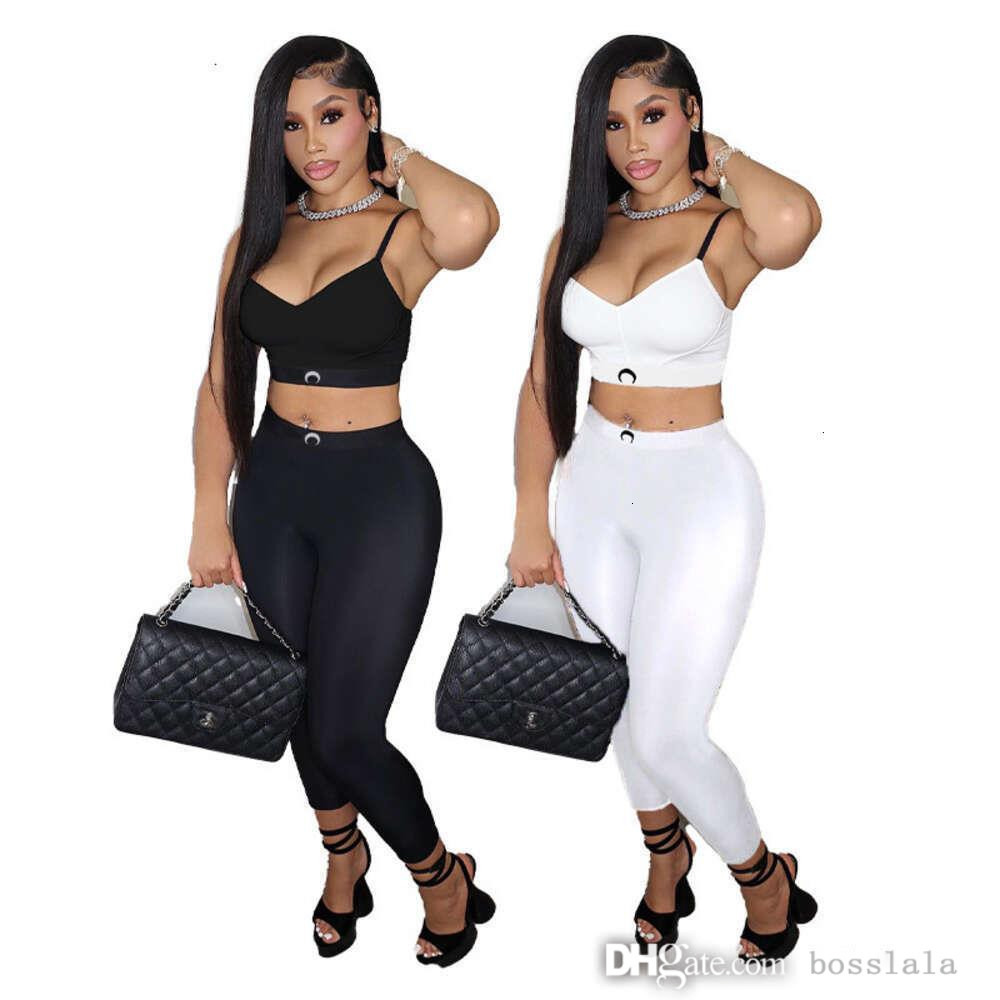 Designer Womens Tracksuits Summer Fashion Womens 2 Two Piece Set Printed Sleevless Tank Top And Sexy Bodycon Long Pants Sets Outfits