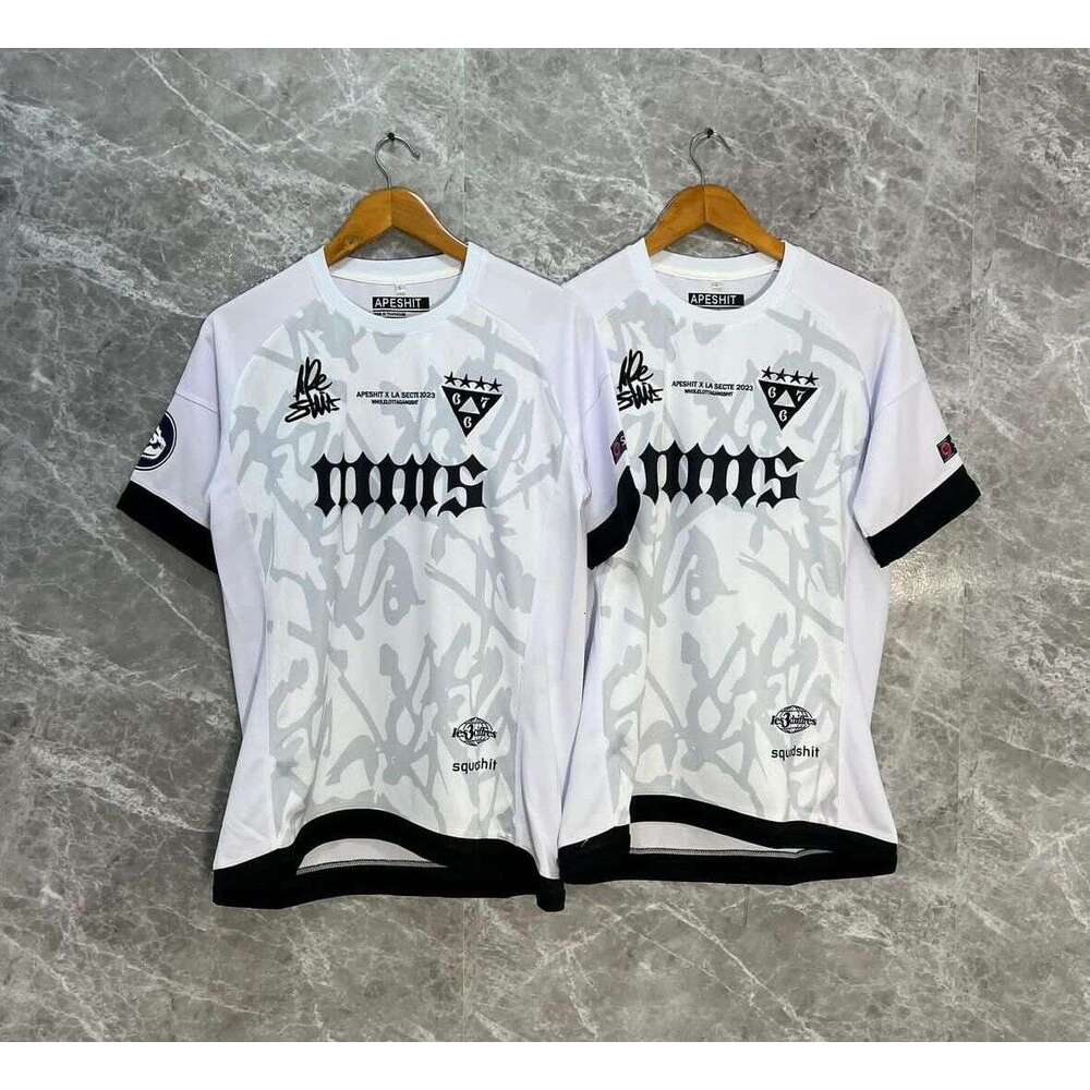 Apeshit short sleeved T-shirt, sports and leisure embroidered logo, celebrity jersey, hip-hop, rap, street fashion