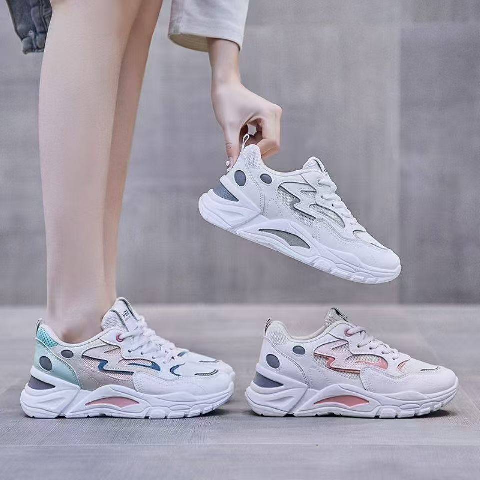 Top quality Brand High Quality New Style Free Delivery Designer 2025 Leisure Fashion Women's Sport Color Block Thick Sole Lace-up Running Woman S