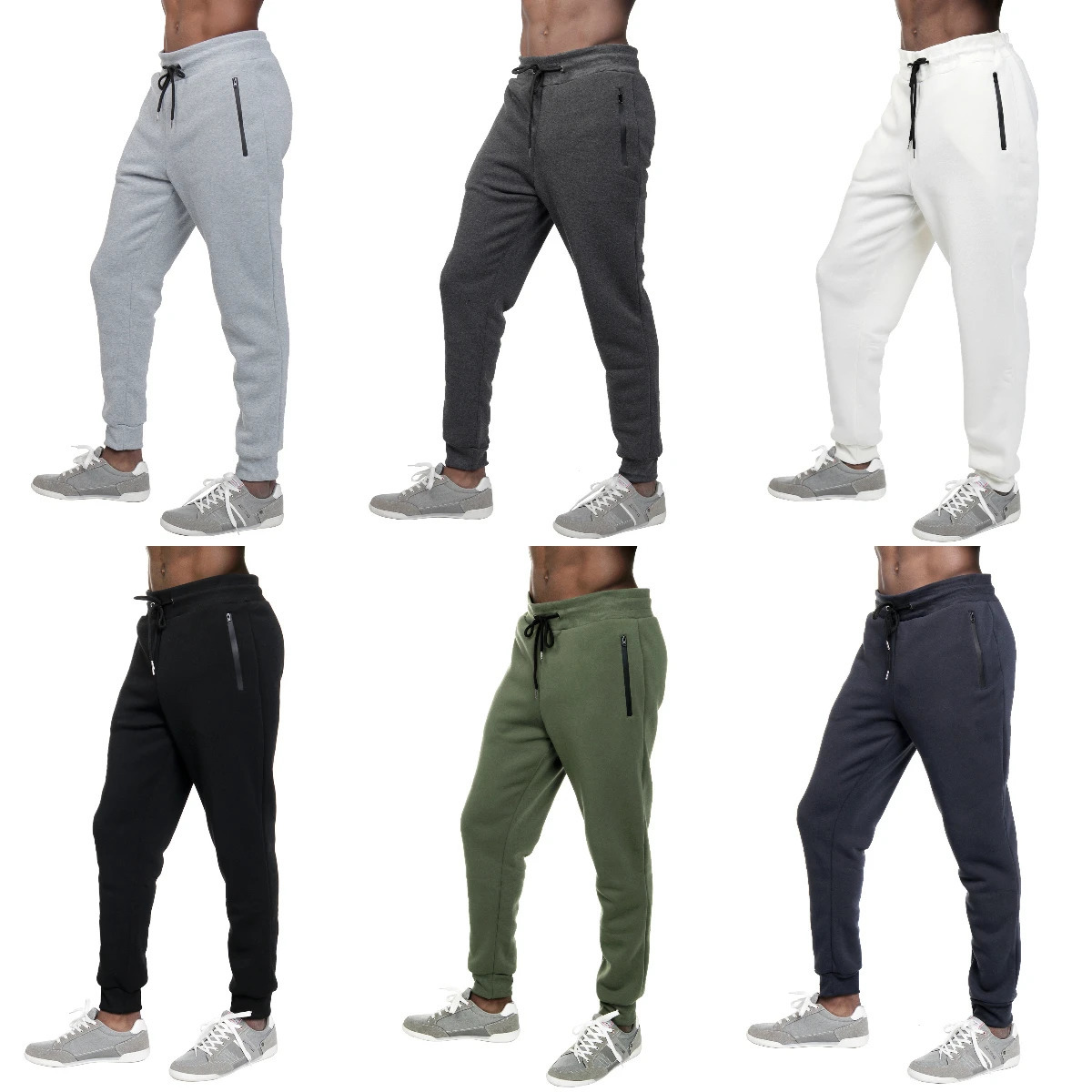 6 Pack Lucky Fleece Active Athletic Workout Jogger Sweatpants for Men with Zipper Pocket and Drawstring S-3XL 250227