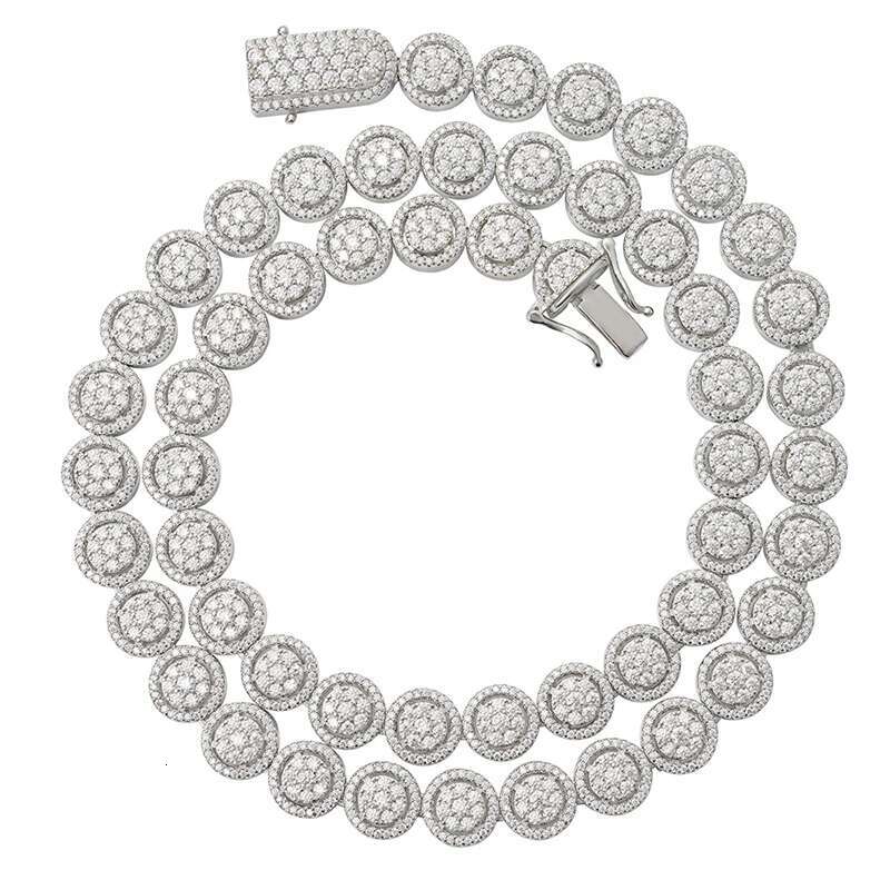 10mm Iced Moissanite Dia Cuban Tennis Chain Bracelet for Women Sterg Sier Plated Rhodium Fine Jewelry Pass Tester