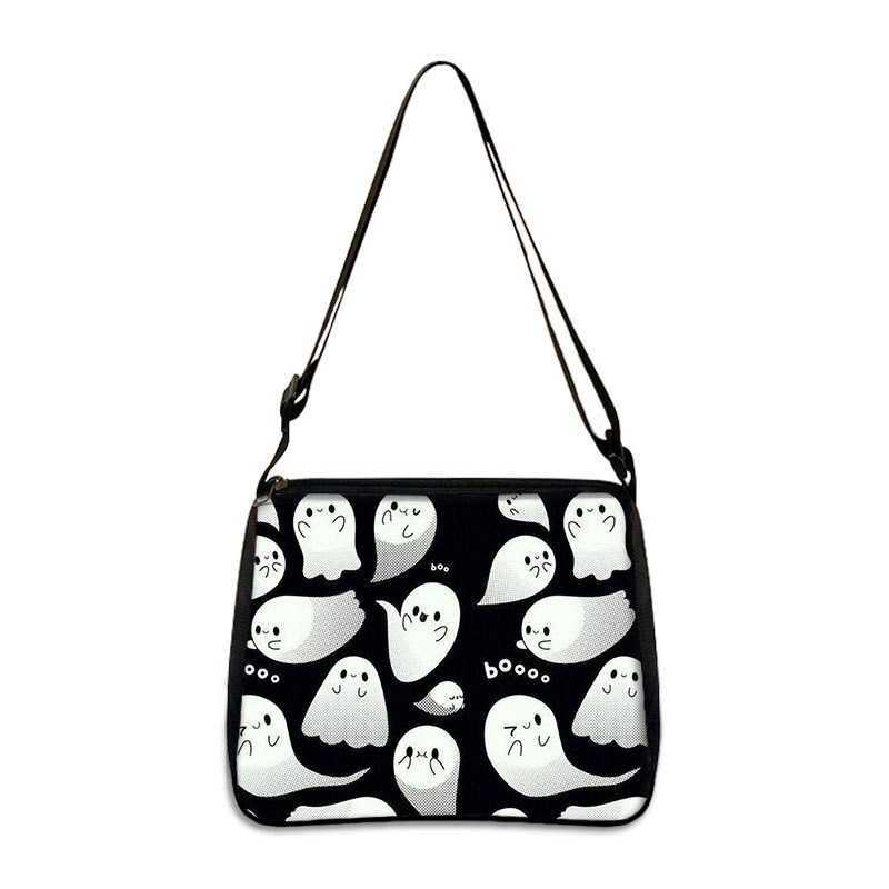 Polyester Underarm Bag Gothic Printed Handheld Shoulder Bag Bat Fashion Women's Portable Tote Square Bag 250215