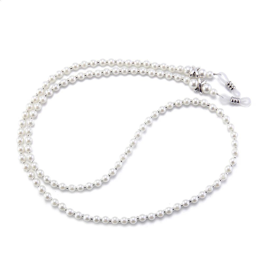 10pcs Imitation Pearl Beaded Women Girl Reading Spectacle Sunglasses Eyeglasses Cord Chain Glasses Anti Slip Holder C052 250221