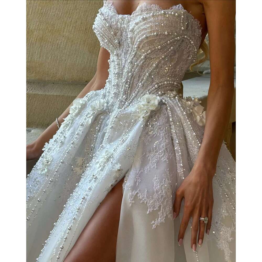 Pearl Lace Custom Made Dresses 2024 High Quality Wedding Weddings Bridal Dress trouwjurk
