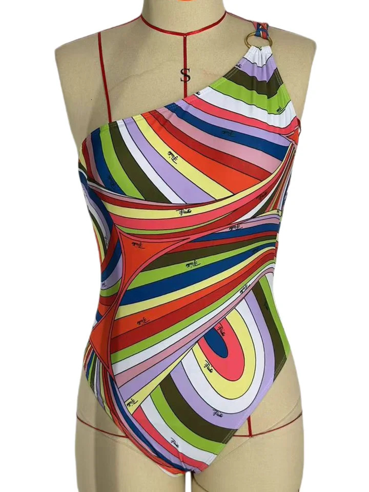 Scarf Bikini Women Swimsuit Headband Swimwear Colorful Striped Beachwear Bathing Suit 250227