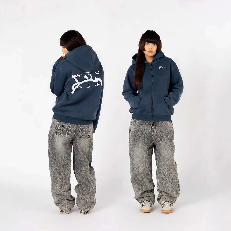 High street autumn winter new casual loose and fashionable women's foam printed hoodie
