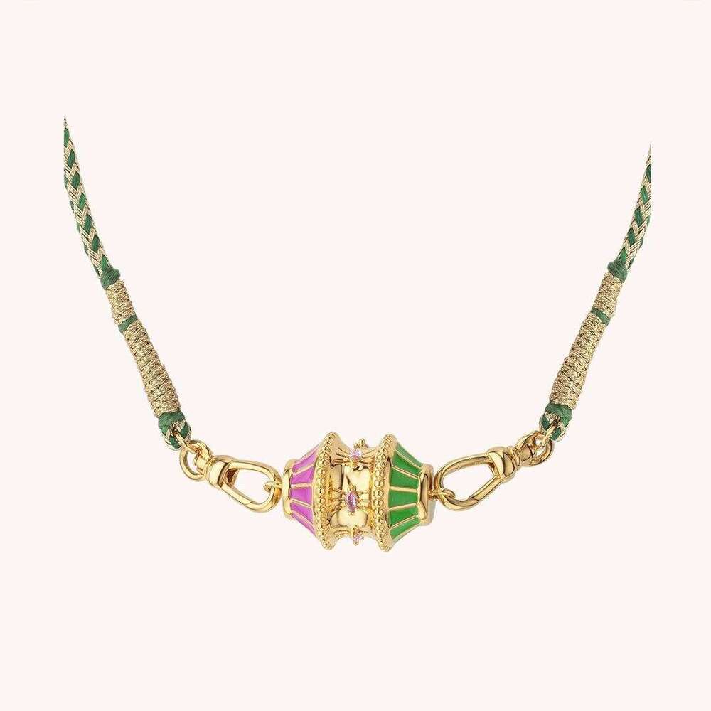 Dopamine Fried Dough Twists Valentine's Day Gift Irregular Necklace Vacuum Plating in Furnace