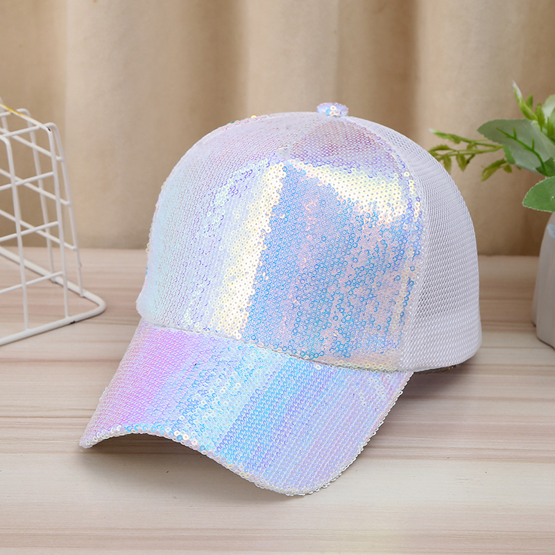 Korean version of the sequins gradient baseball cap spring and fall versatile fashion sunscreen duck tongue cap female breathable sun hat street style