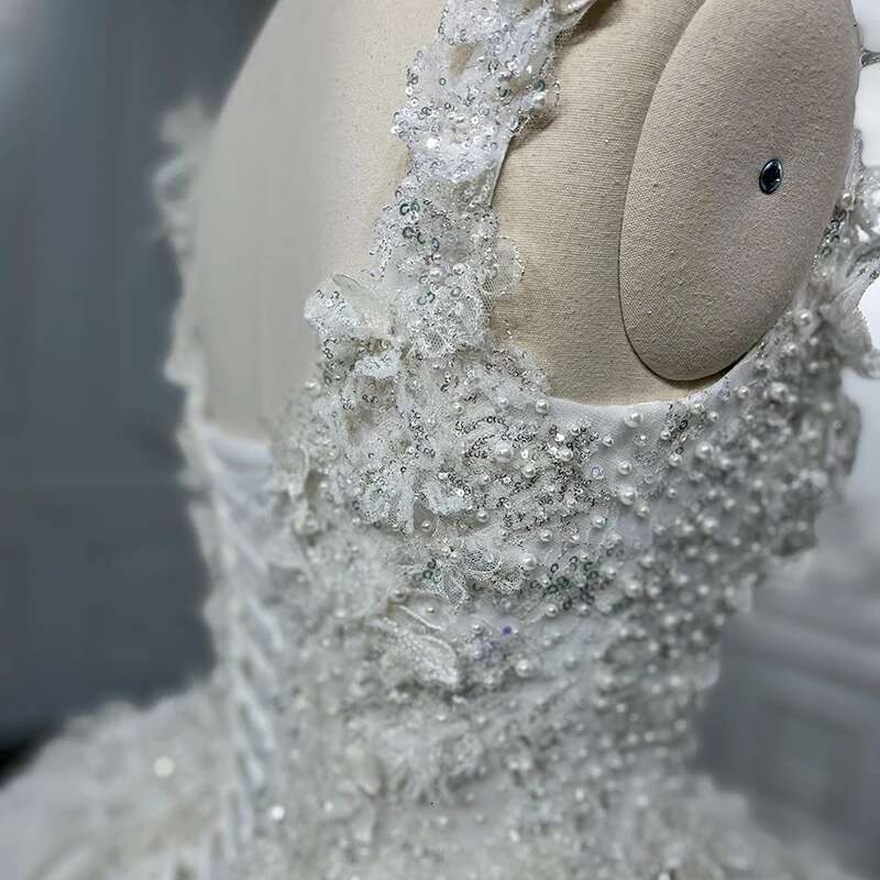 Modern For Women Bride Custom Organza Ball Gown Square Collar Wedding Dresses Appliques Robe Marriage