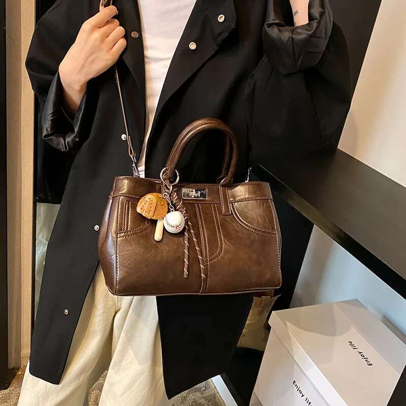 Women's Bags retro large-capacity tote female senior niche design handbag shoulder messenger work bag