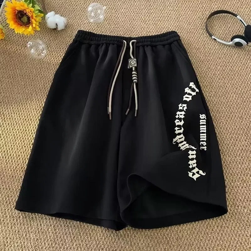 M-5XL Men Shorts Casual Short Pants Oversize Beach Shorts Retro Letters Print Sports shorts Five Points Shorts Mens Clothing 250228