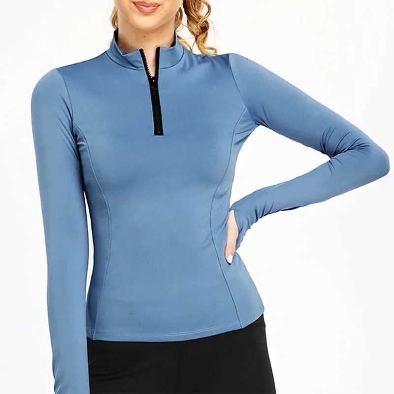 Aiithuug Yoga Long Sleeve Quater Zip Yoga Long Sleeve Half Zip Yoga Shirt Sports Long Sleeve Quater Zip Women Gym Shirt ZipperXJ250228